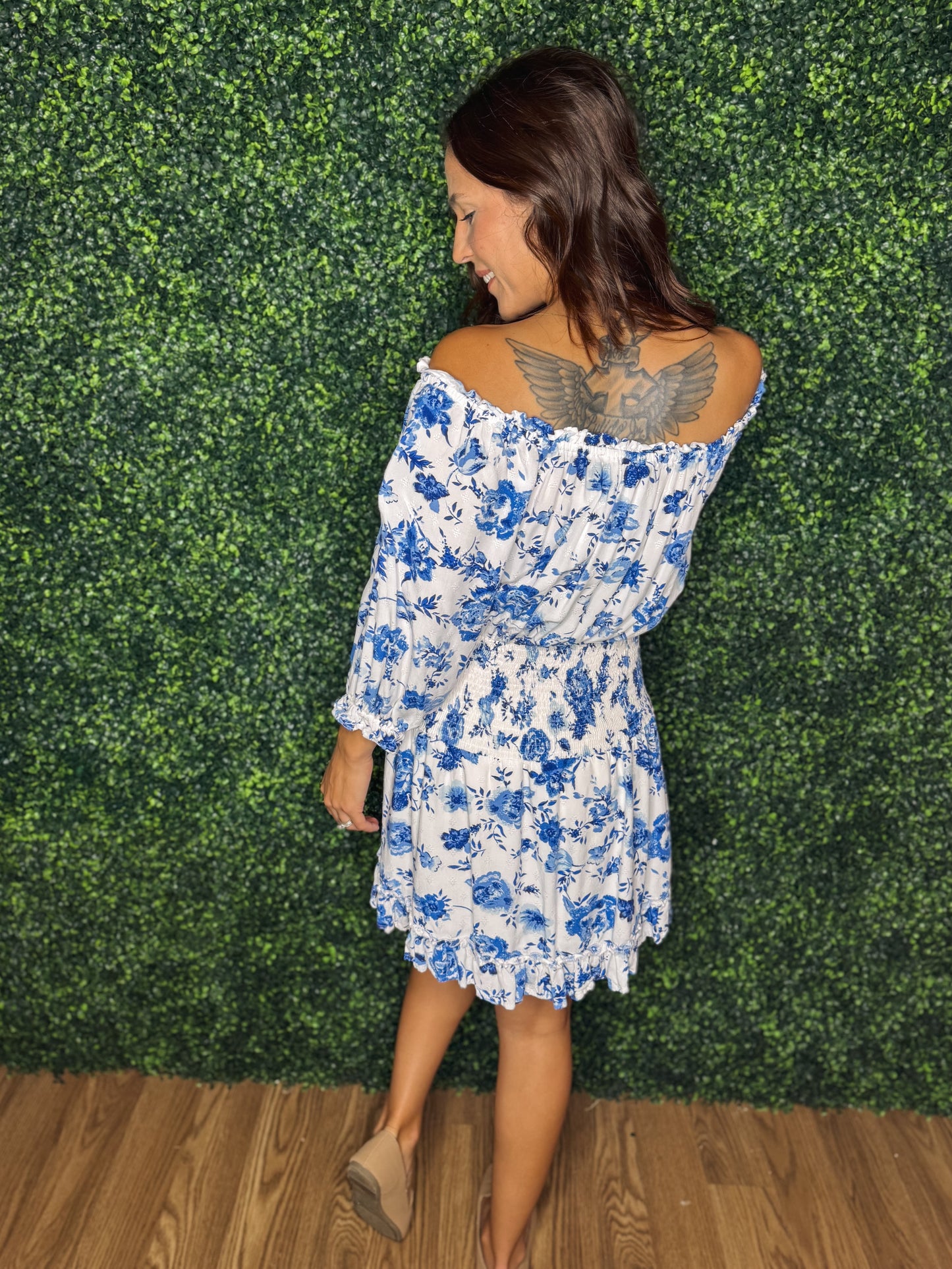 Blue Blossom Smocked Dress