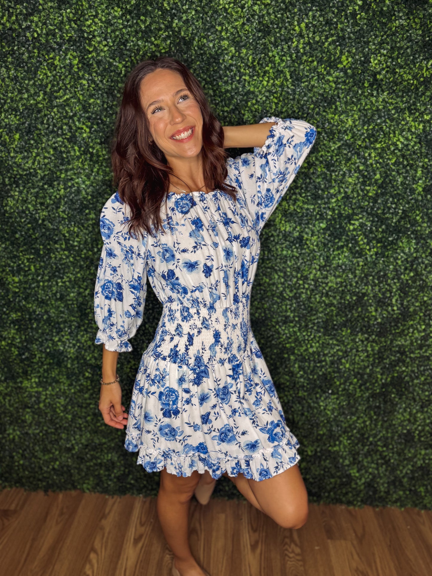 Blue Blossom Smocked Dress