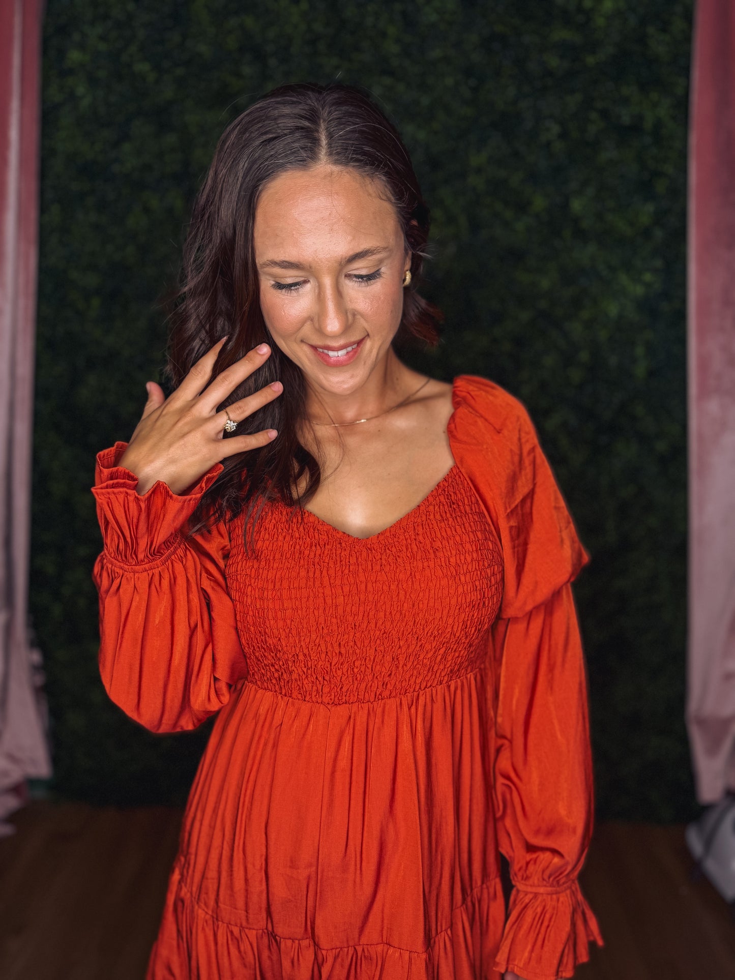 Autumn Ember Smocked Dress