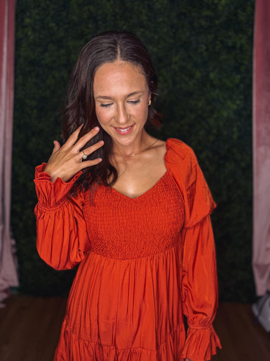 Autumn Ember Smocked Dress