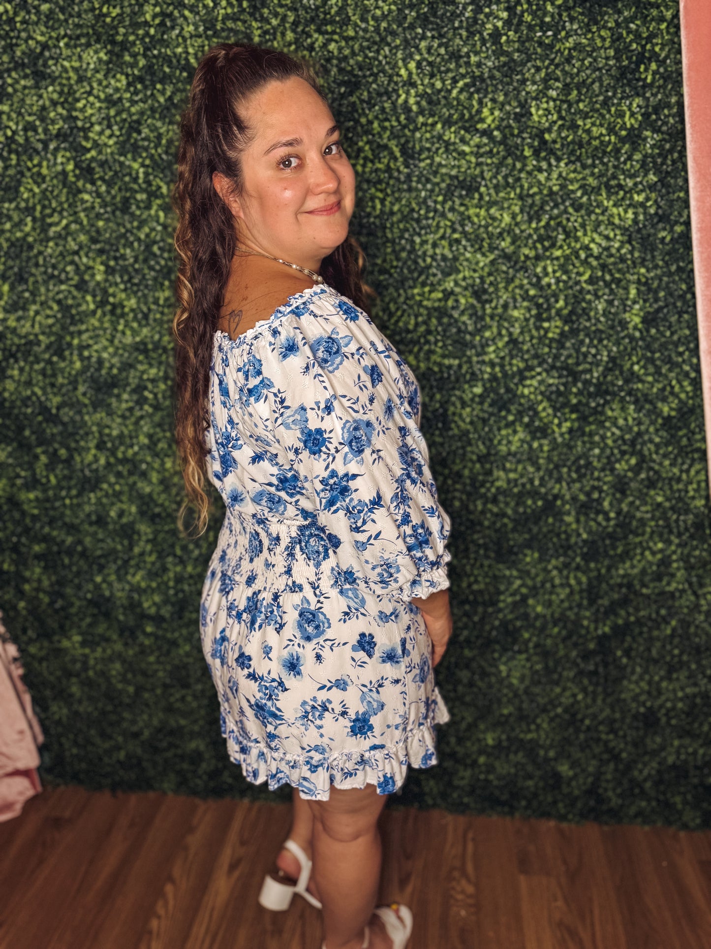 Blue Blossom Smocked Dress