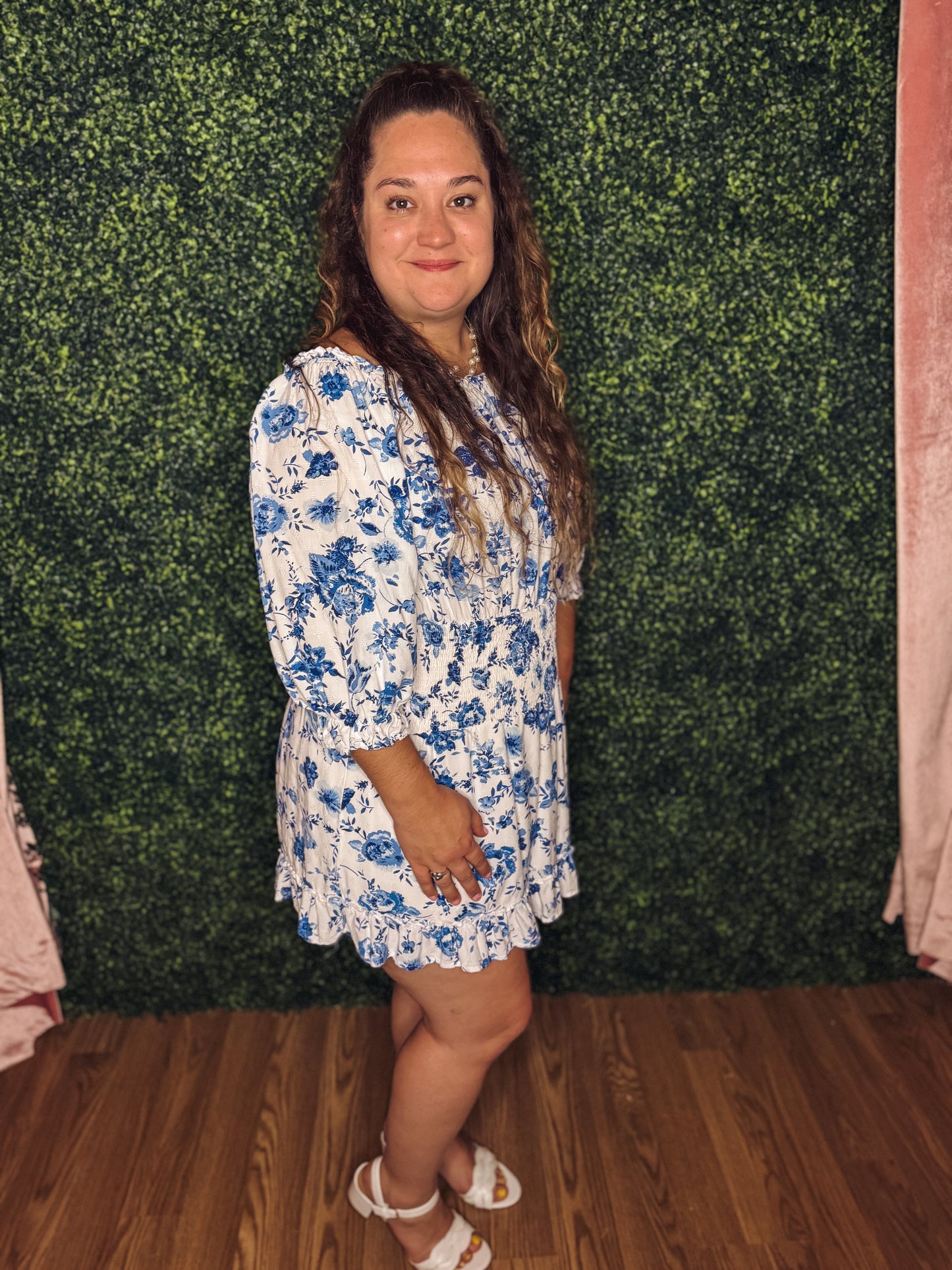 Blue Blossom Smocked Dress